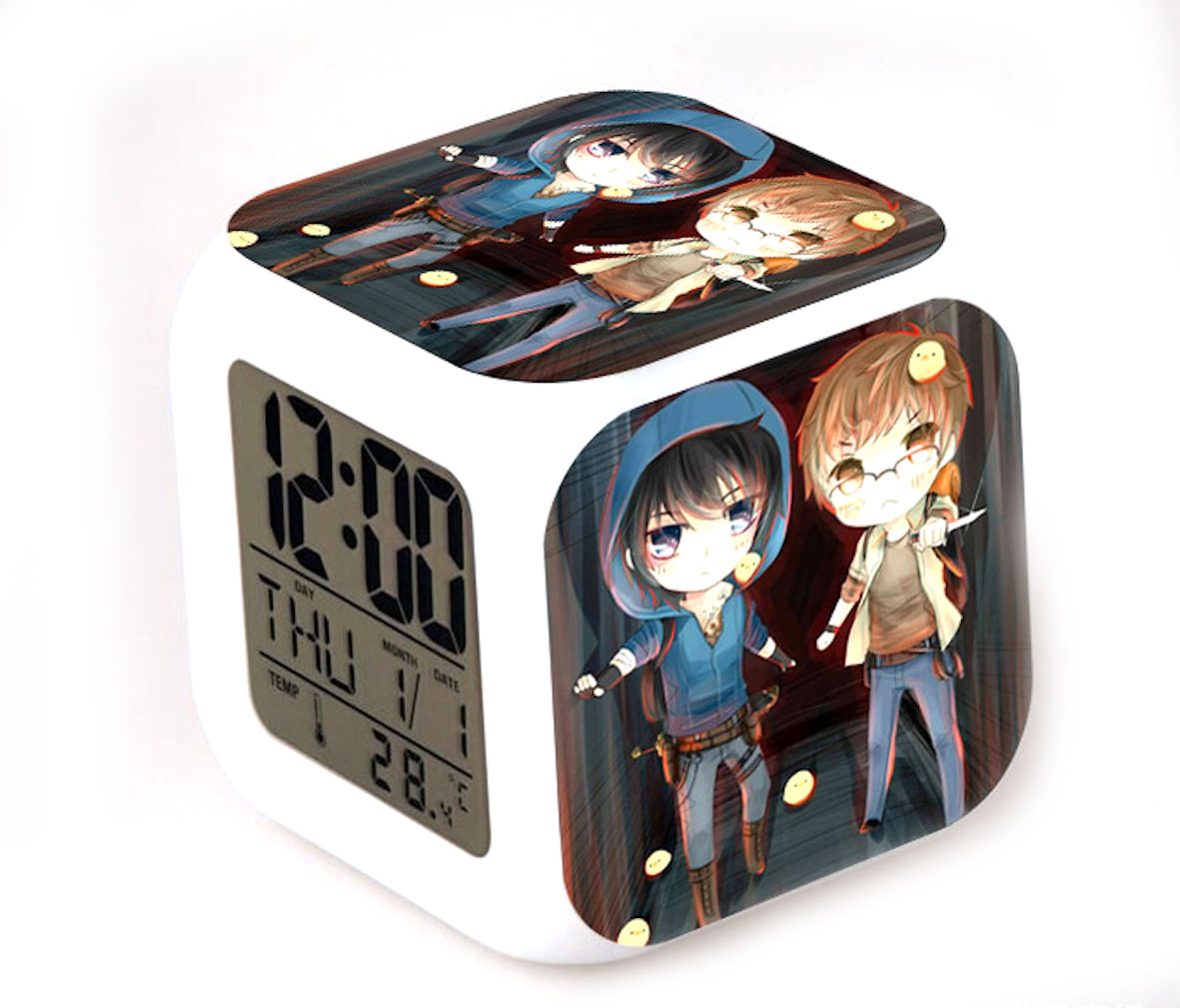 Alarm Clock Times Raiders De 7 Cores Com Mudança De Led Com Termômetro