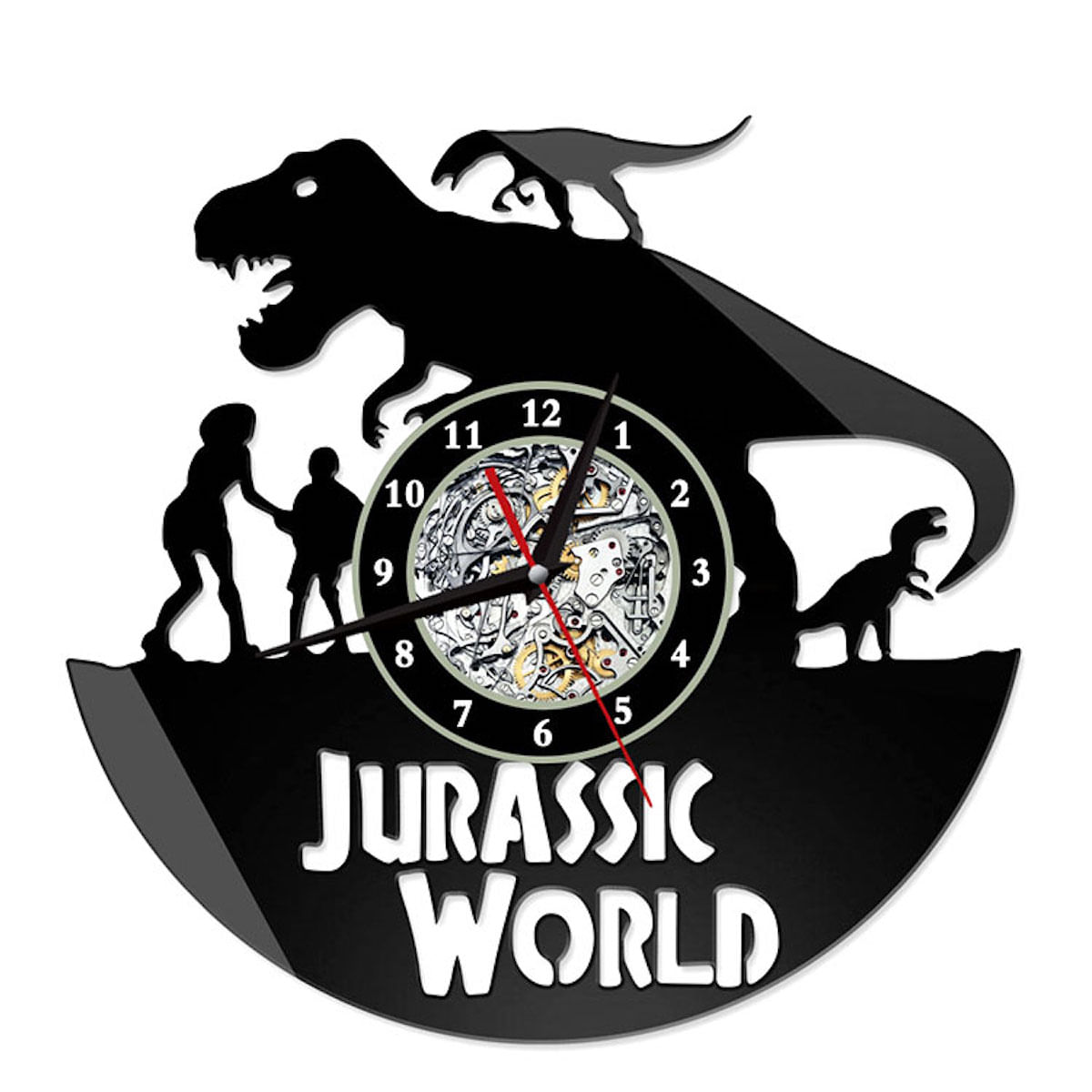 Relógio De Parede Dinasuar Vinyl Record Anime Preto 30cm