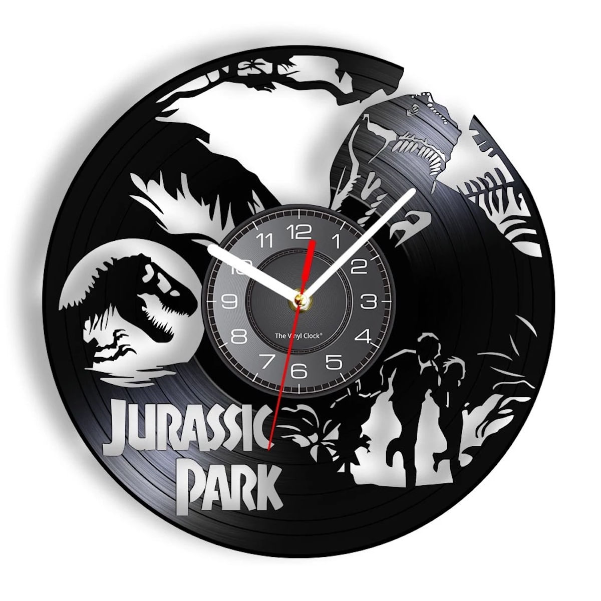 Relógio De Parede Dinosuar Vinyl Record Anime Black 30cm