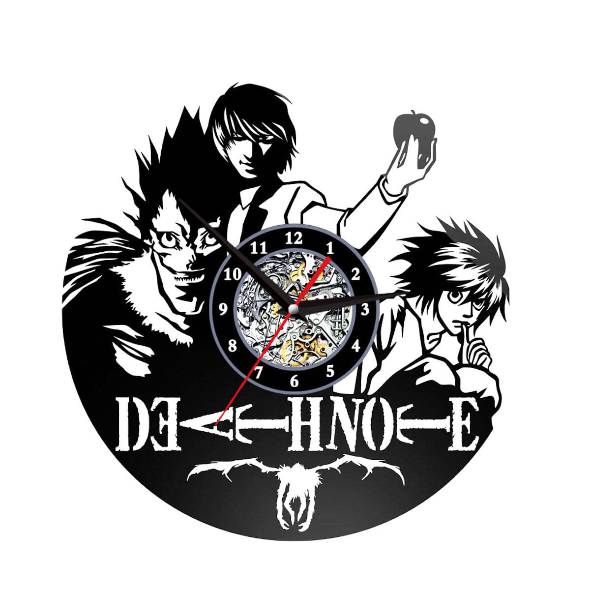 Disco De Vinil De Anime Wall Clock Deaths Notess Yagami Light