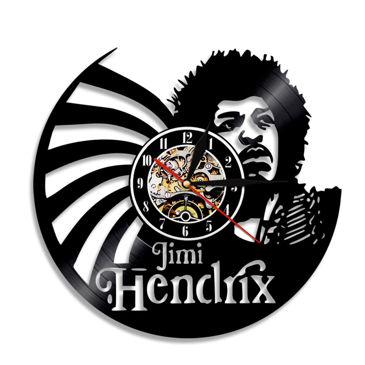 Relógio De Parede Jimi Anime Vinyl Record 30cm Preto