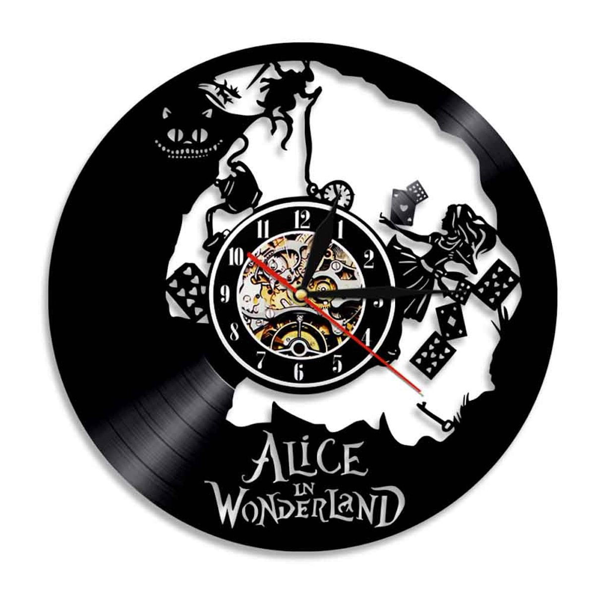 Relógio De Parede Alices In Wonderland Anime Black Vinyl Record