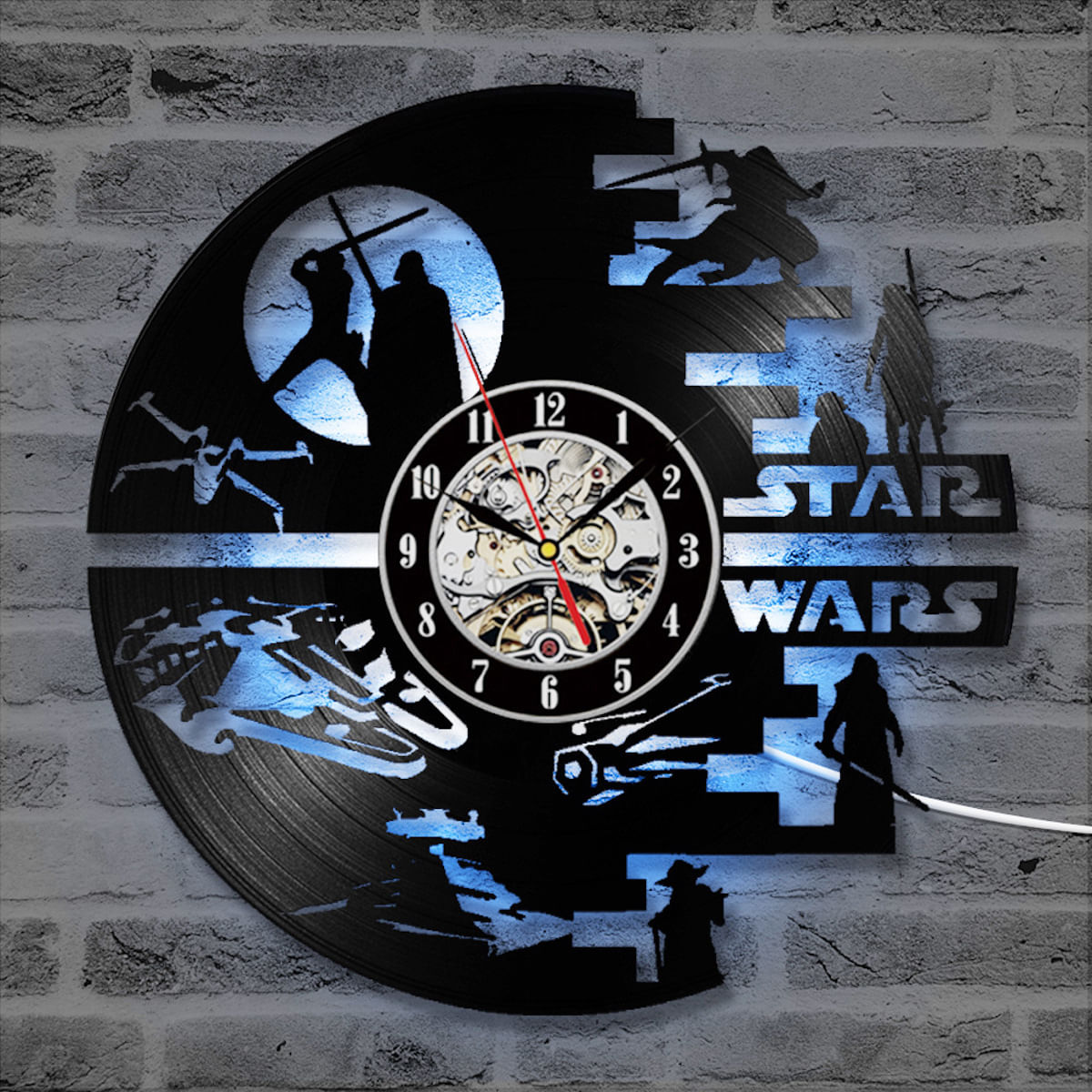 Relógio De Parede Stormtroopers Daths Vaders Led Vinyl Disc