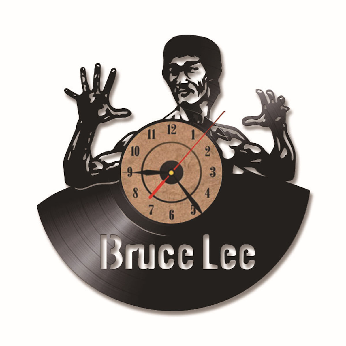 Relógio De Parede Bruces Lees Kung Fu Vinyl Record Anime 30cm