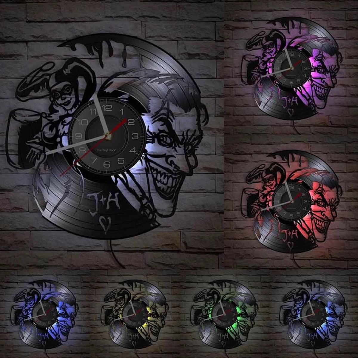 Relógio De Parede Harleys Quinns Anime Vinyl Disc 30cm