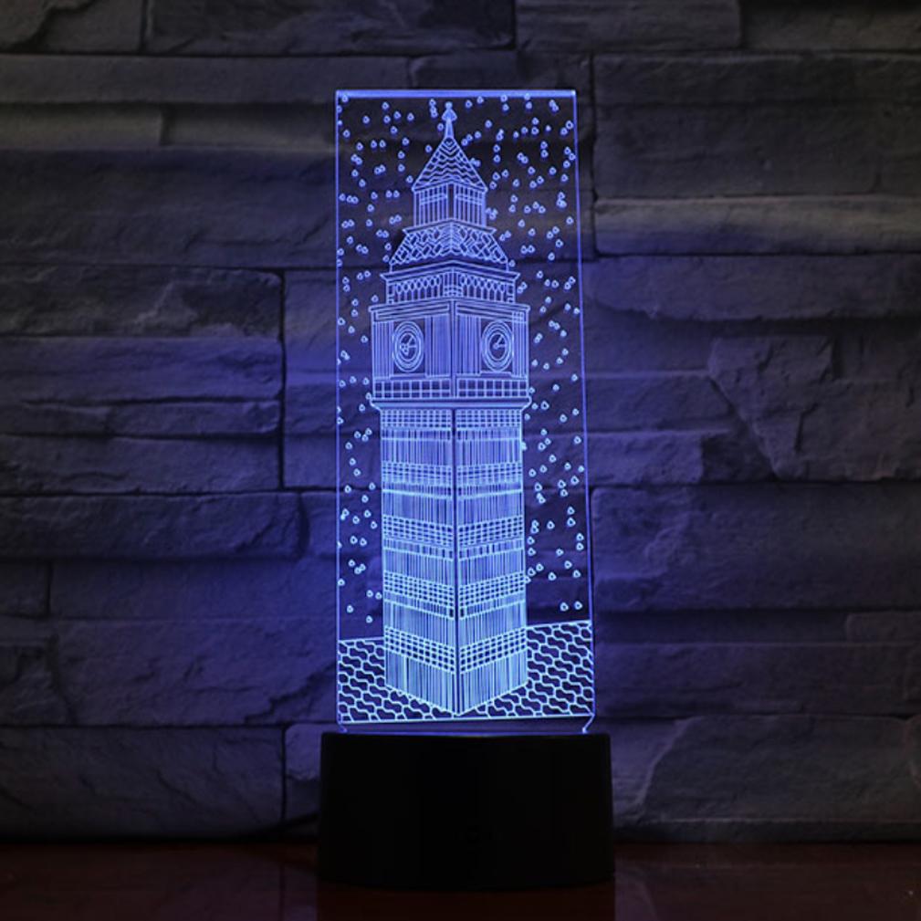 Lâmpada De Ilusão Led 3d Eliza White Tower