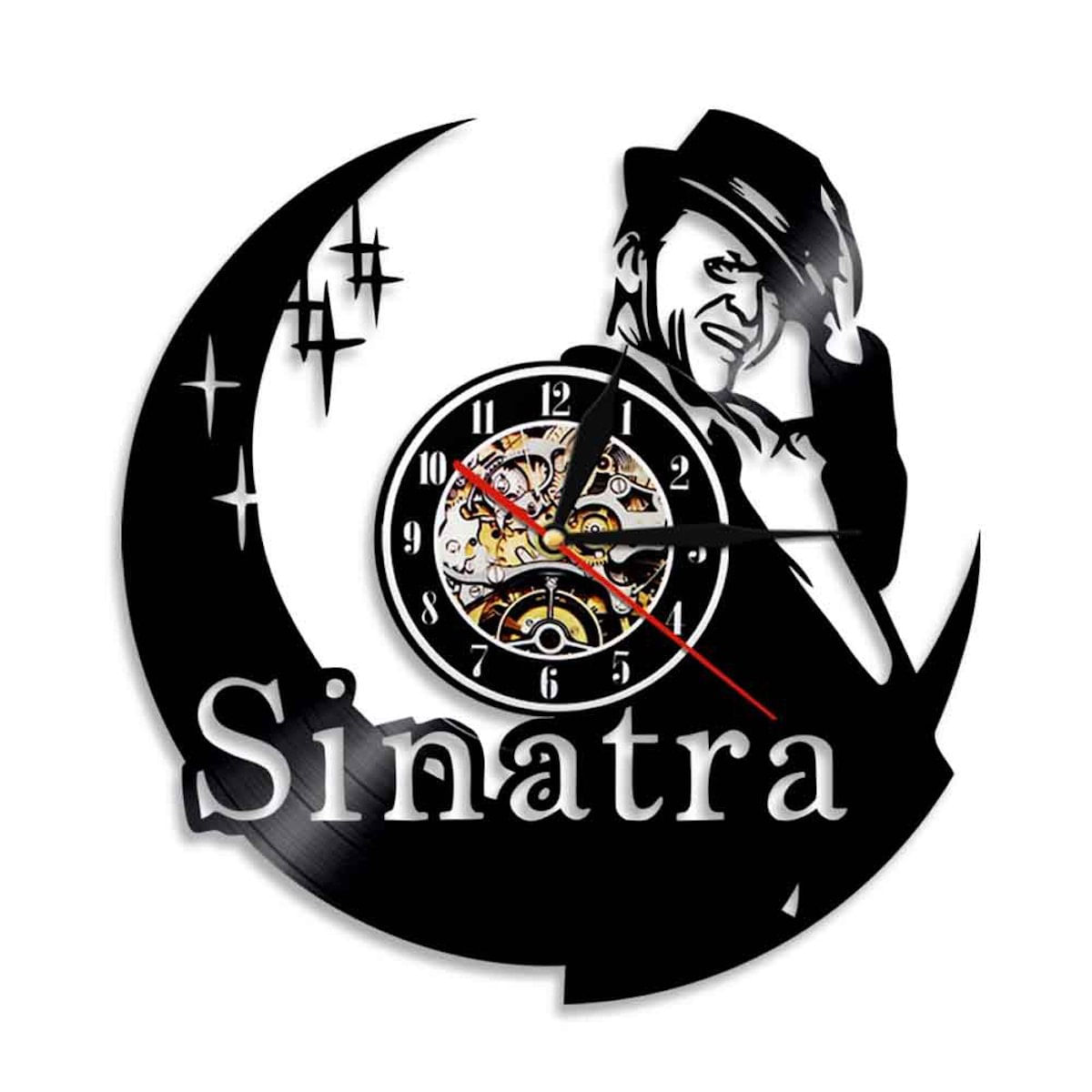 Relógio De Parede Sinatra Vinyl Record Anime Black 30cm