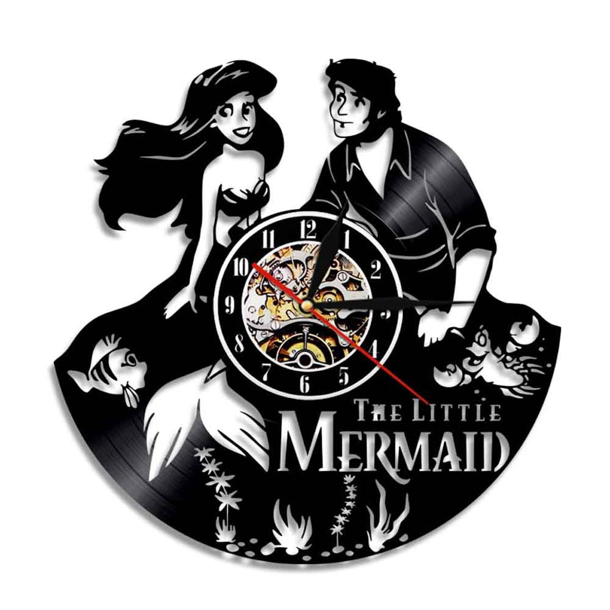 Relógio De Parede Mermaids Anime Vinyl Record 30x30cm