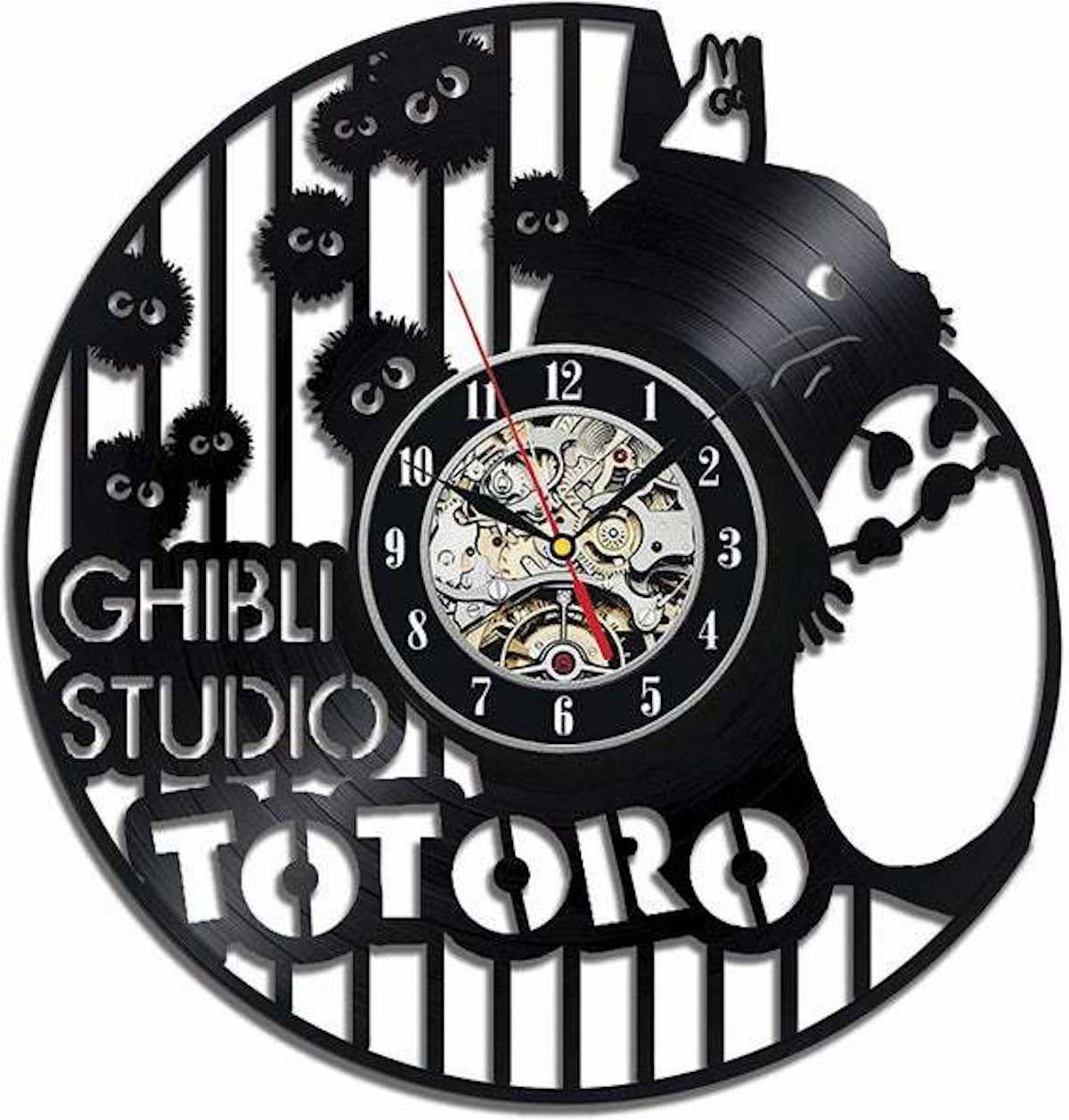 Relógio De Parede Fairydust Anime Vinyl Disc 30 Cm Preto