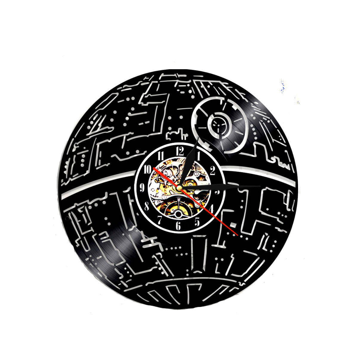 Relógio De Parede Vinyl Record Bb8 Anime 30cm Preto
