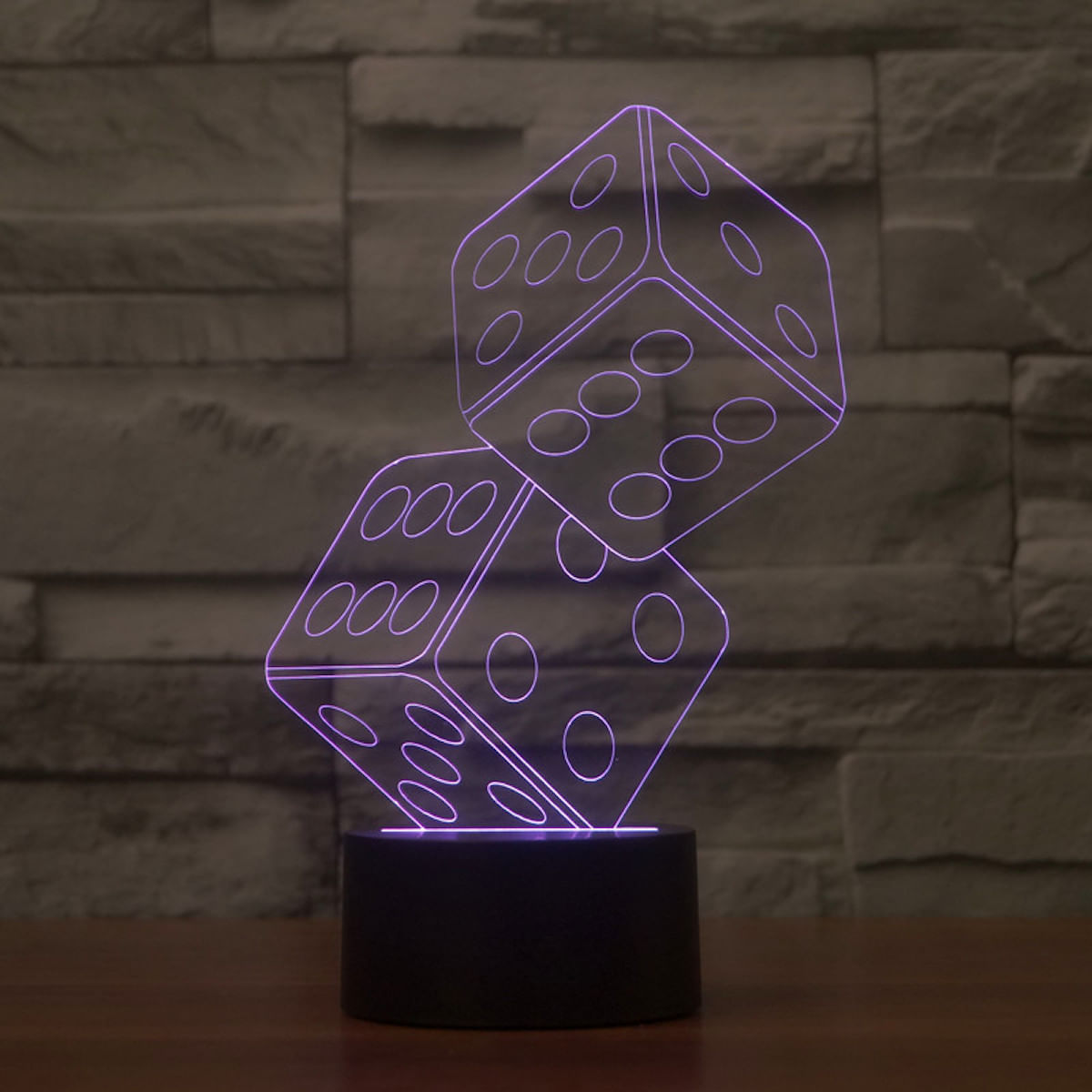 Lâmpada De Decoração De Anime Estéreo Visual 3D Night Light Double Dice