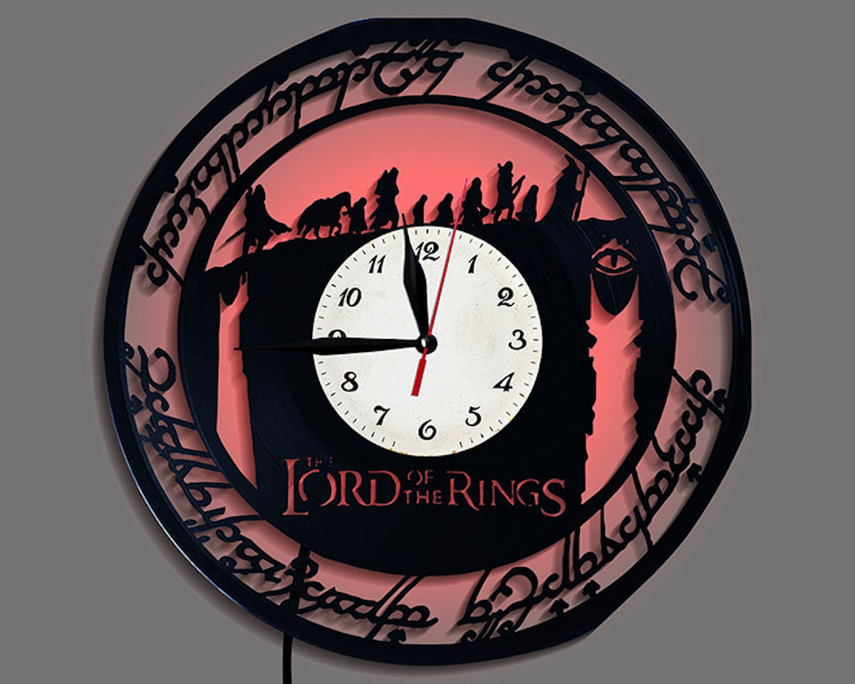 Relógio De Parede Lords Of Rings Bagginss Vinyl Disc Anime