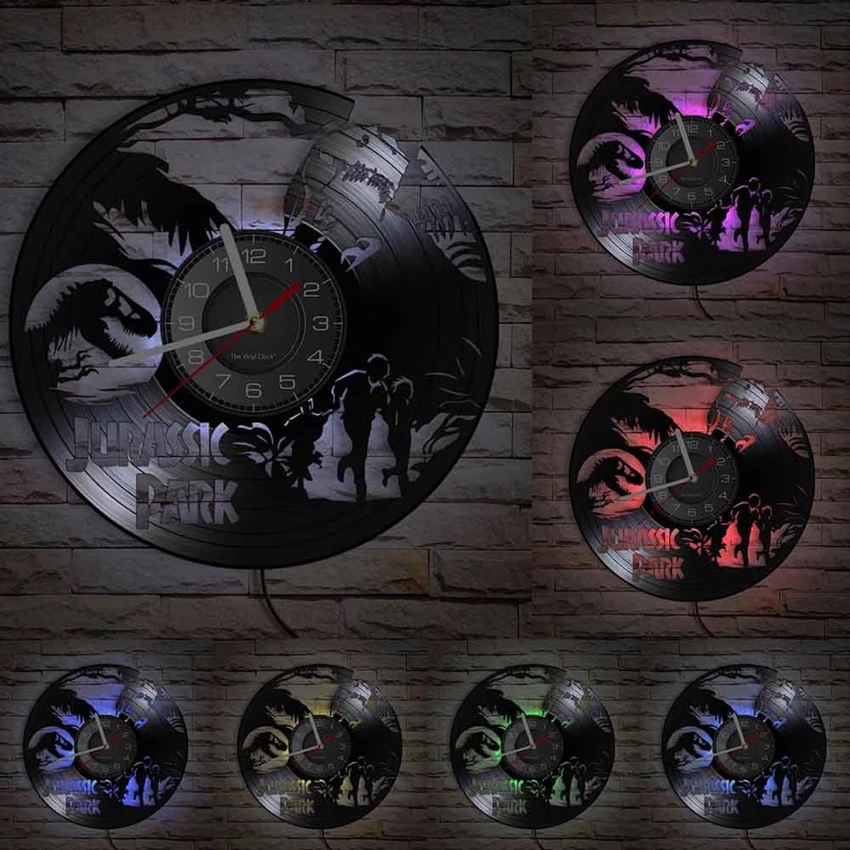 Relógio De Parede Dinosuar Vinyl Record Anime Black 30cm