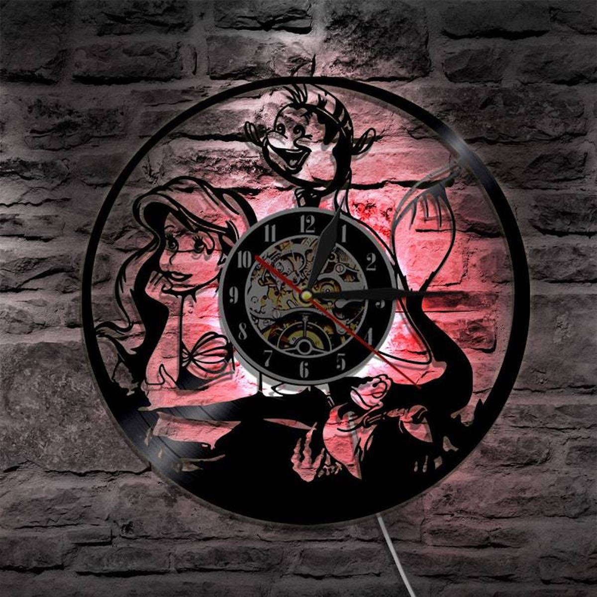 Relógio De Parede Mermaids Anime Vinyl Record 30x30cm