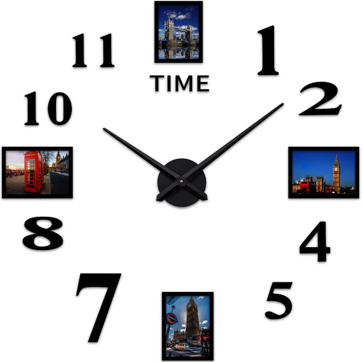 Relógio De Parede Diy Vinyl Record Anime Preto 29,5 Cm Acrílico