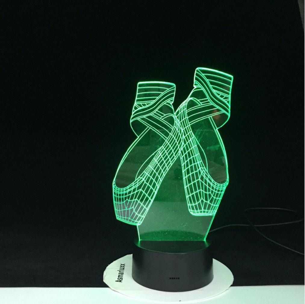 Lâmpada De Luz Noturna Ballet 3D Led Com Mudança De Cor