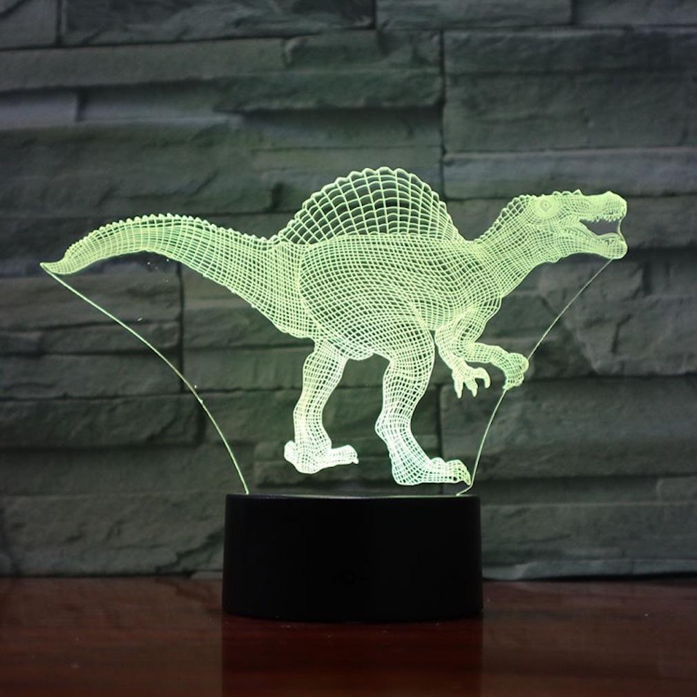 Ilusão Led 3d Night Light Dinosaur Jurassics Spinosaurus