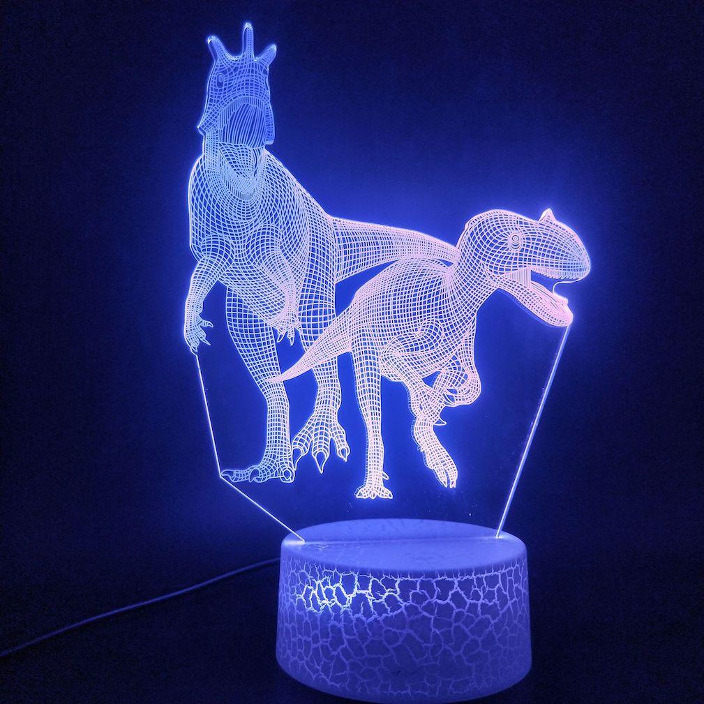Candeeiro De Mesa Night Light Dinosaur 3d Led Para Quarto De Crianças