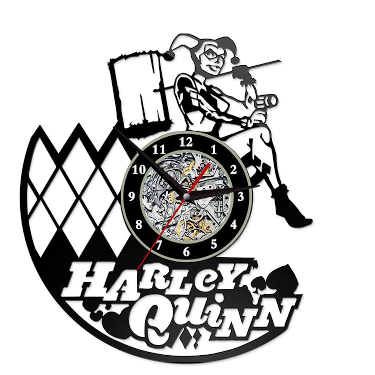 Relógio De Parede Harleys Quinns Anime Vinyl Disc 30cm