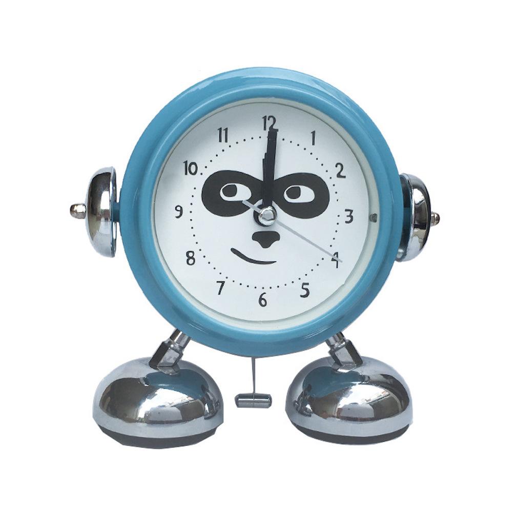 Despertador Em Forma De Robô Com Campainha Dupla Com Luz Noturna Azul