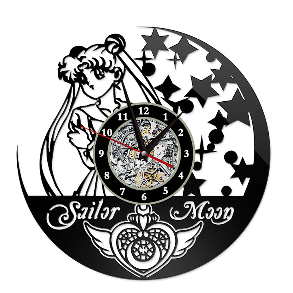 Relógio De Parede Sailers Moons Tsukino Usagi Vinyl Record 30cm