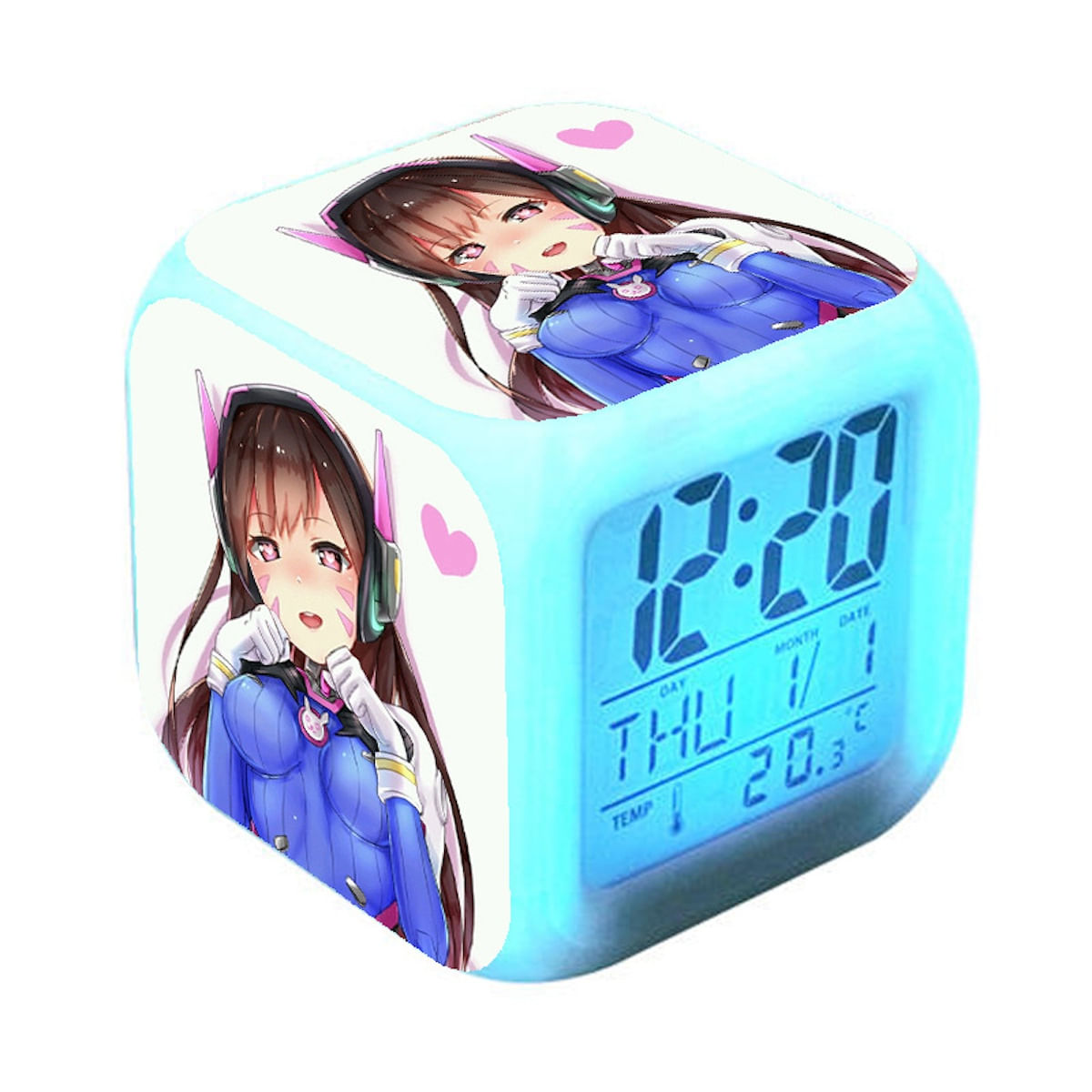 Função De Despertador Digital Led Overwatch 8x8x8cm