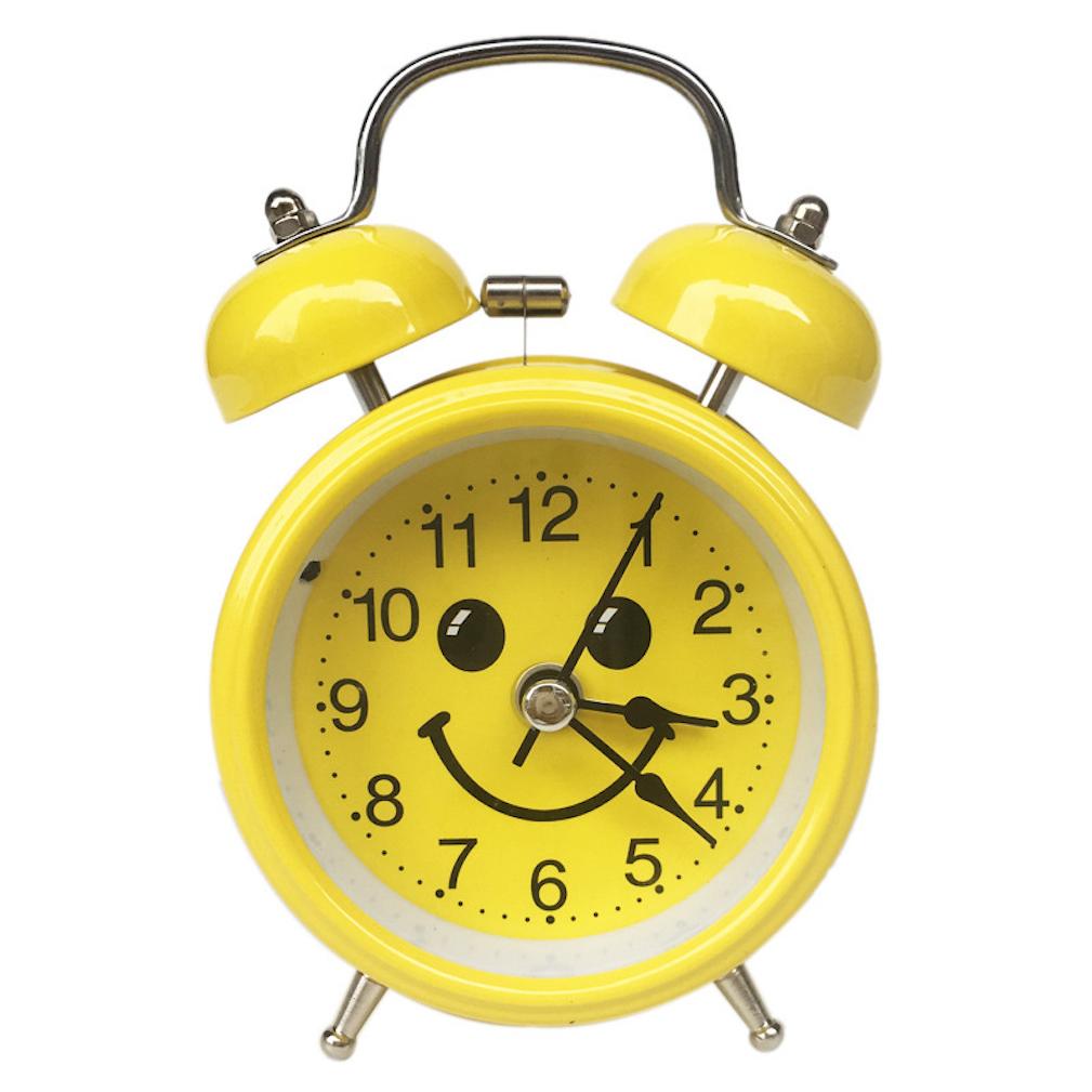 Despertador Cartoon Metal Bell Mute Com Luz Noturna