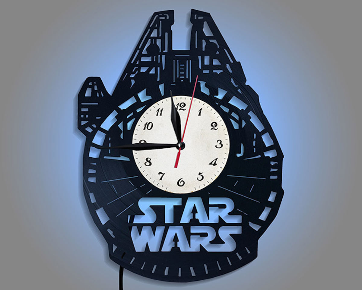 Relógio De Parede Millennium Falcons Anime Vinyl Record 30cm