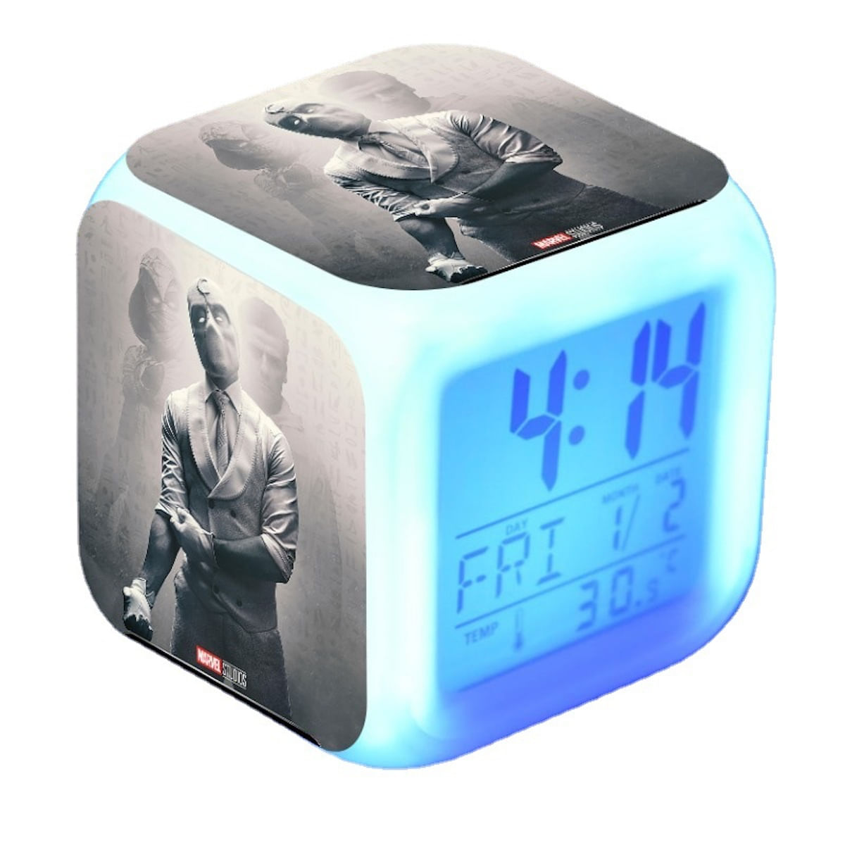 Relógio Digital Led Moons Knights Square Com Função De Despertador