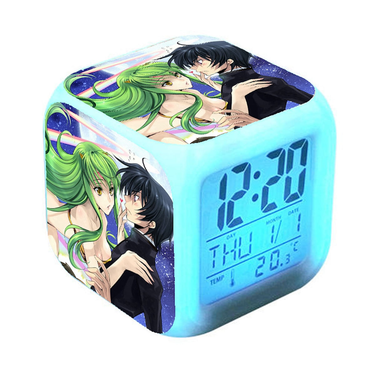Códigos De Relógio Digital Led Geass Square Com Função De Despertador