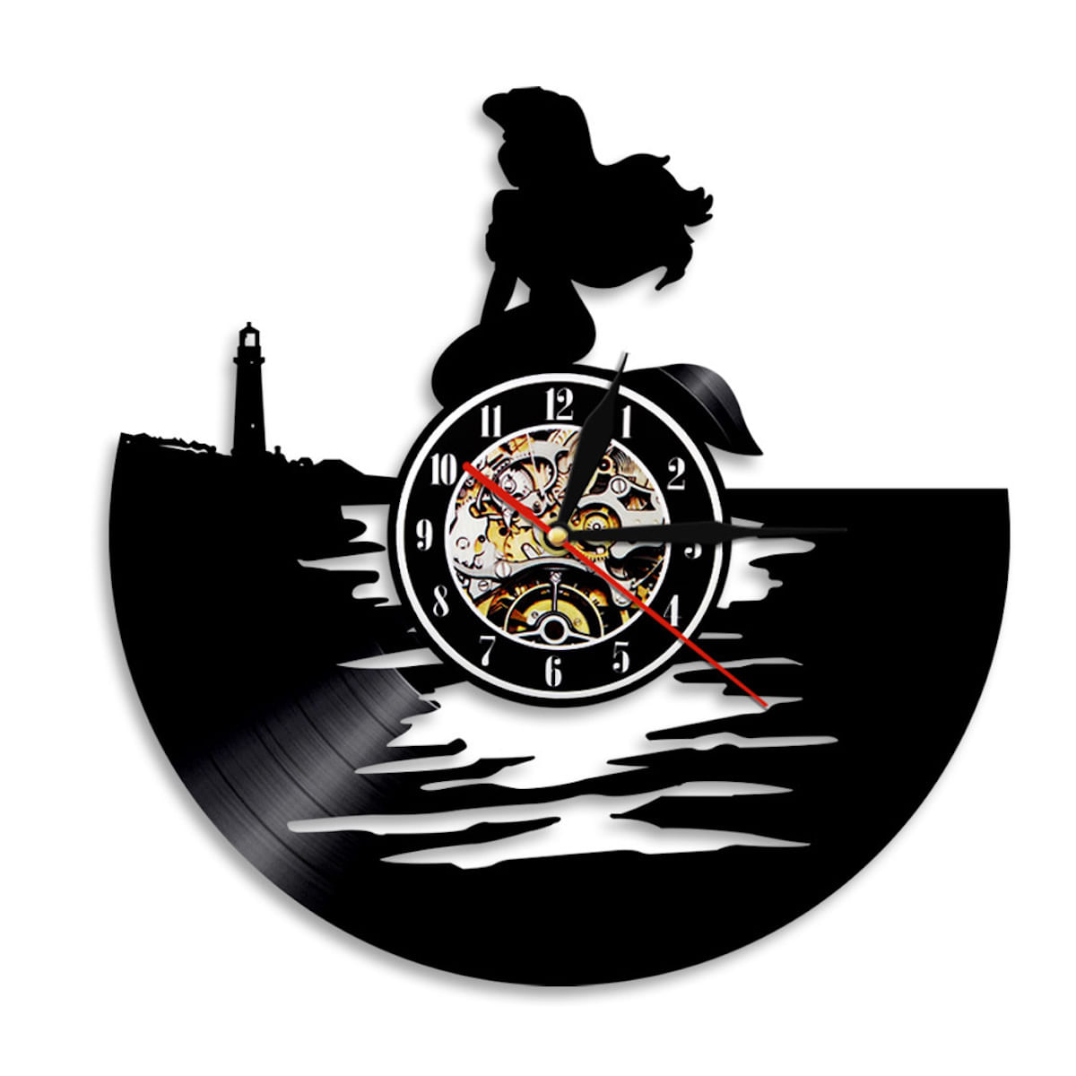 Relógio De Parede Mermaids Anime Vinyl Record 30x30cm