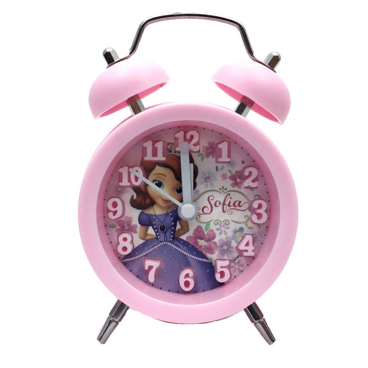Despertador Sofias Pink Twin Bell Non Tick Analogue