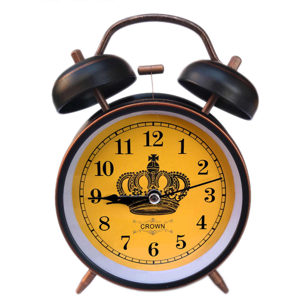 Despertador Retro Crown Style Twin Bell Non Ticking