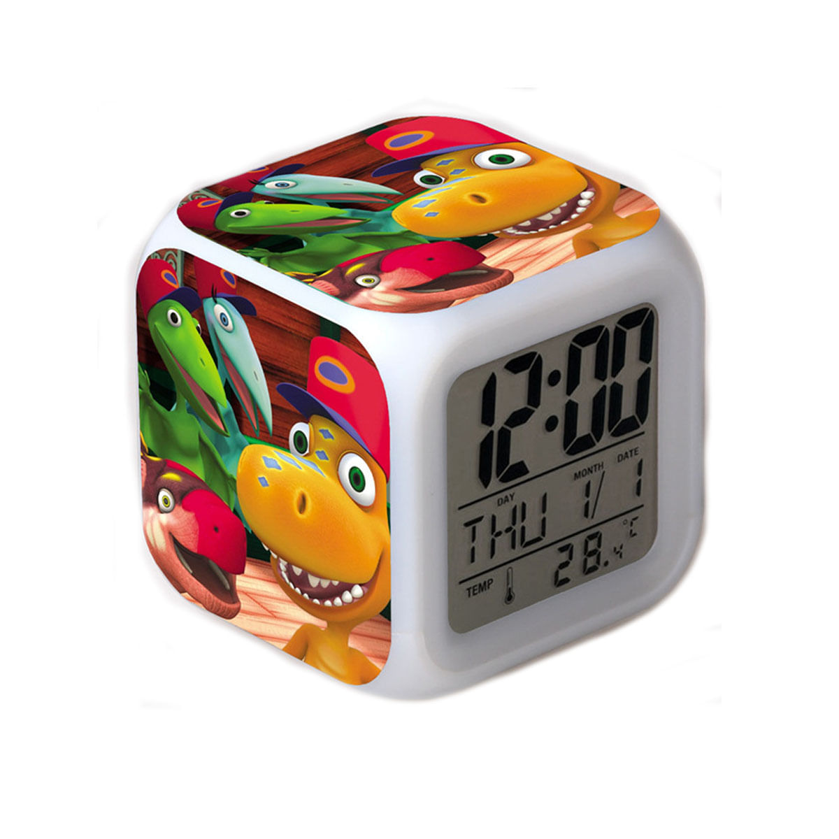 Despertador Dinosaur Train Anime Led Com Display De Temperatura