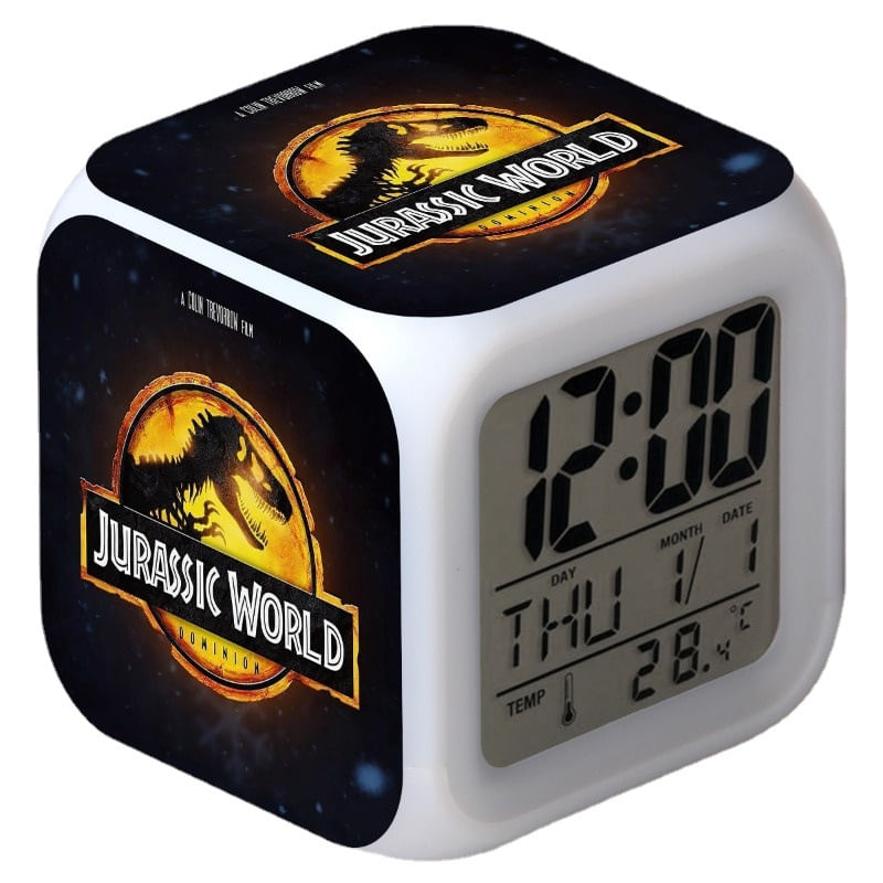 Despertador Jurassics Square Led Digital Com Despertador De 8 Cm