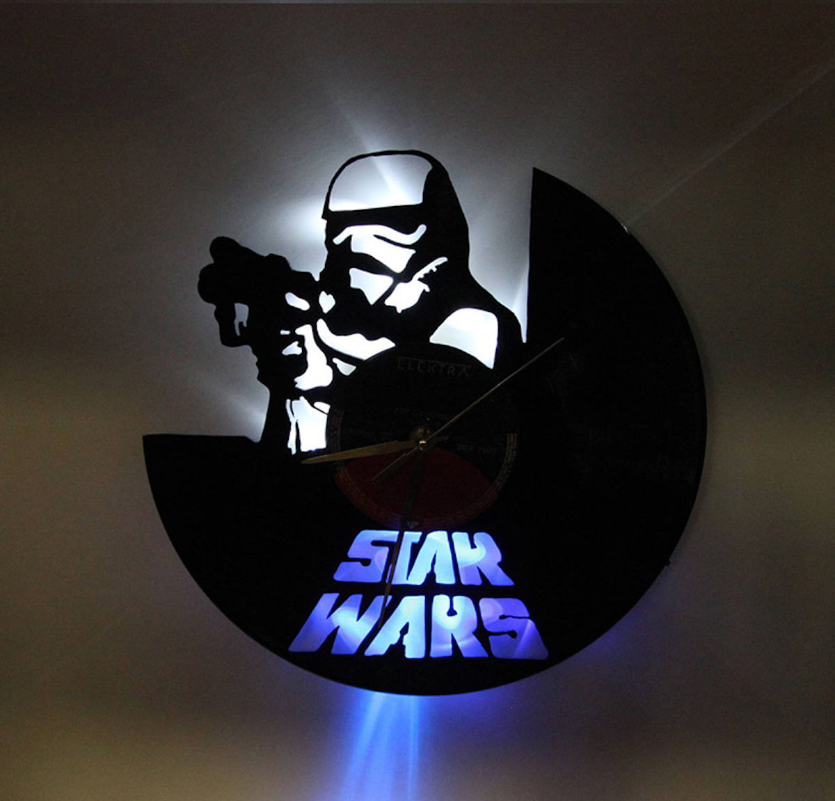 Relógio De Parede Stormtroopers Led Vinyl Record 30cm