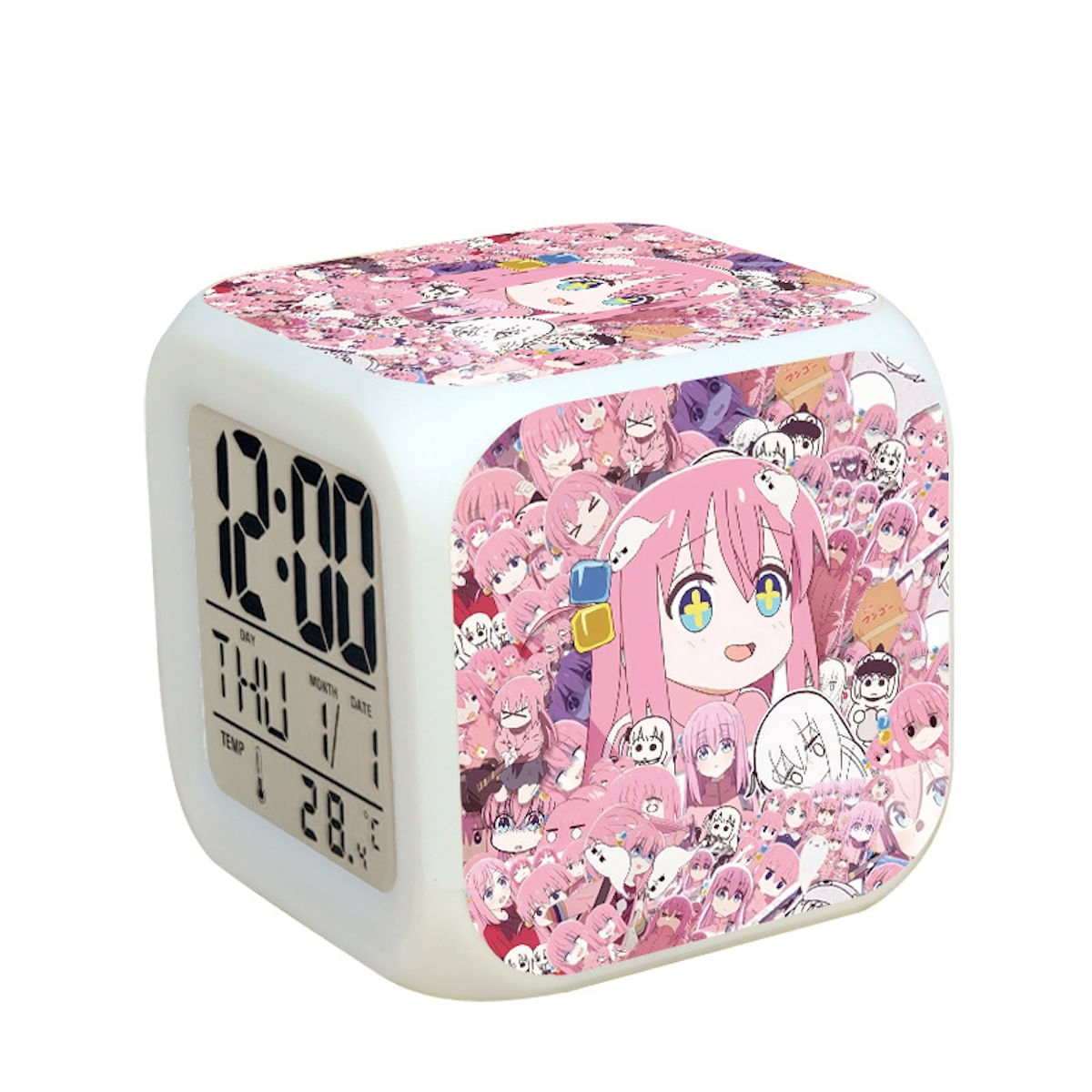 Despertador Bocchis The Rocks Square Led Digital Para Crianças