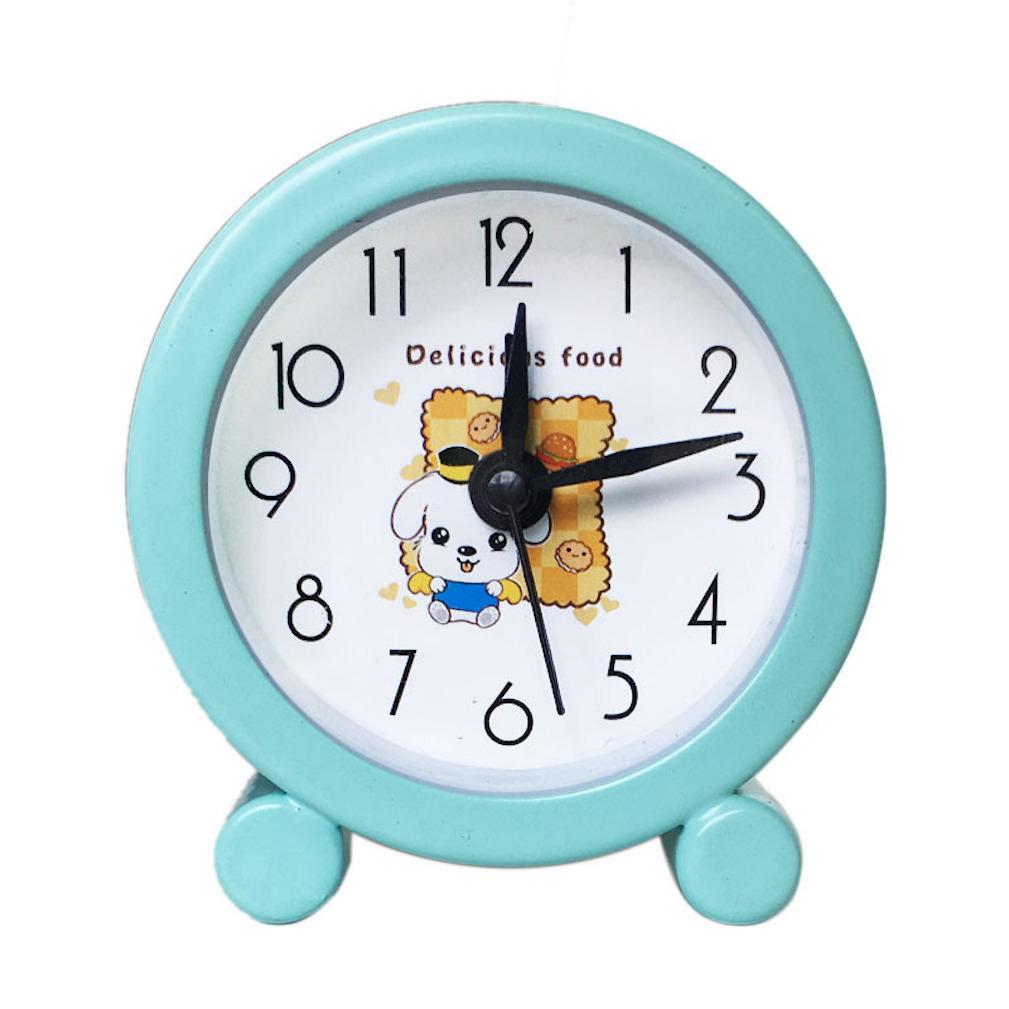 Despertador Mini Metal Cartoon Desktop Clock Verde 5cm