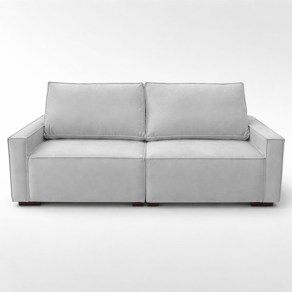 Sofá 2 Metros Contemporâneo Sala Estar Luxo Moderno Suede