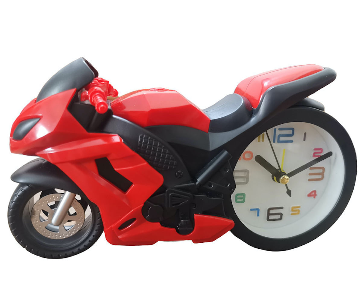 Despertador Com Padrão De Motocicleta Kids Twin Bell Alarm Clock