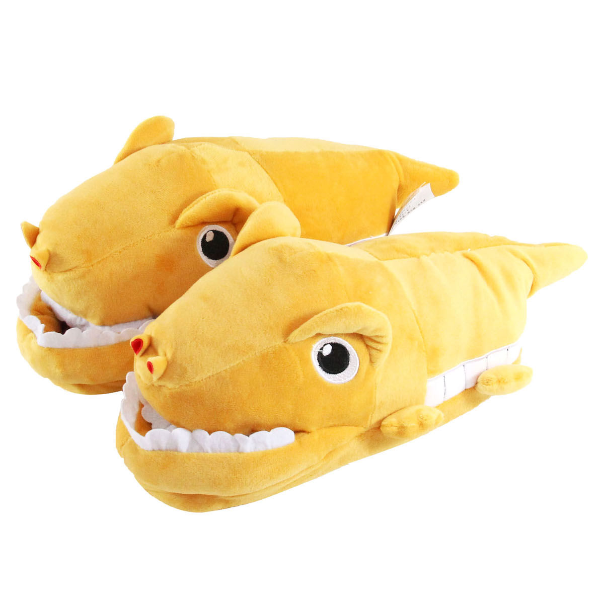 Chinelos Yellow Dinosaur Anime Plush Home Cotton, Tamanho 28 Cm