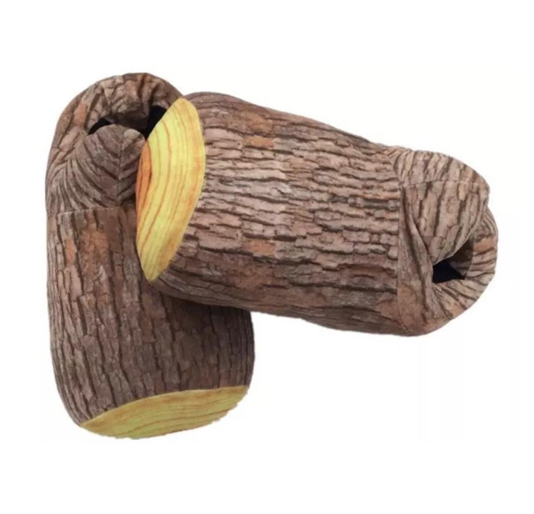 Slippers Wood Simulation Funny Plush Winter Warm Anime