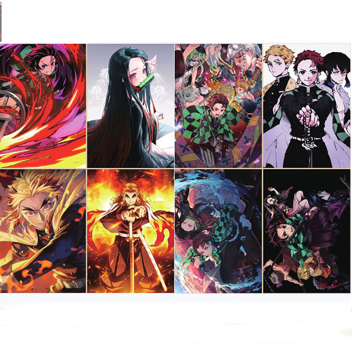Poster Demons Slayers Anime Art 8 Unidades/lote De Papel De 28,5 X 42,5 Cm