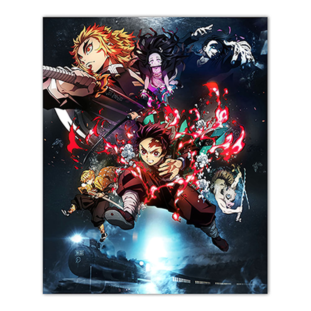 Pôster De Arte De Parede Com Imagem Demon Slayers Anime 30x40cm Papel