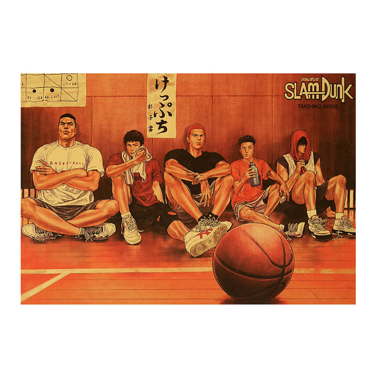 Pôster Slam Dunks Anime Art Em Papel 50,5x35cm
