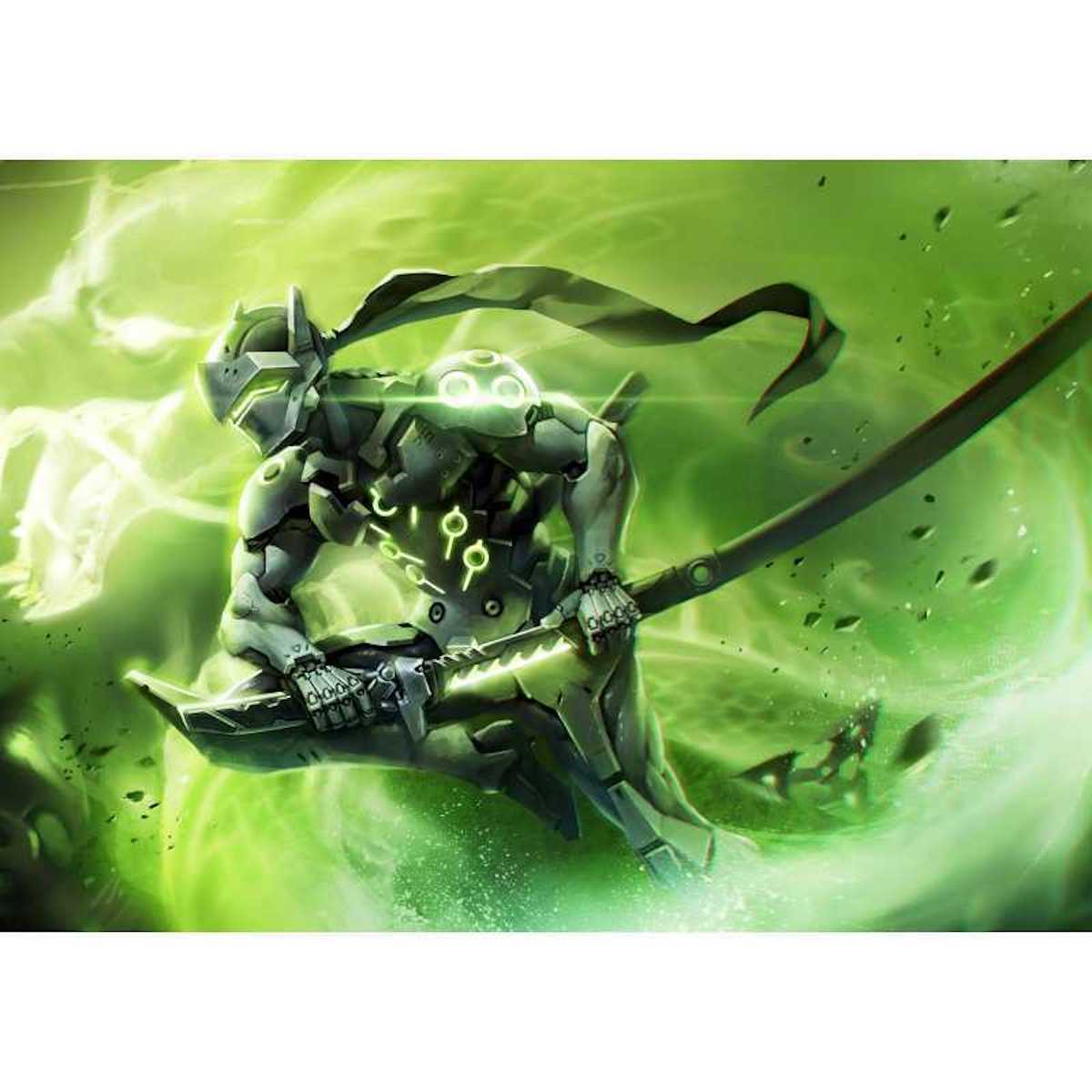 Pôster Genji Overwatch Anime Art 30x42cm Papel 150g
