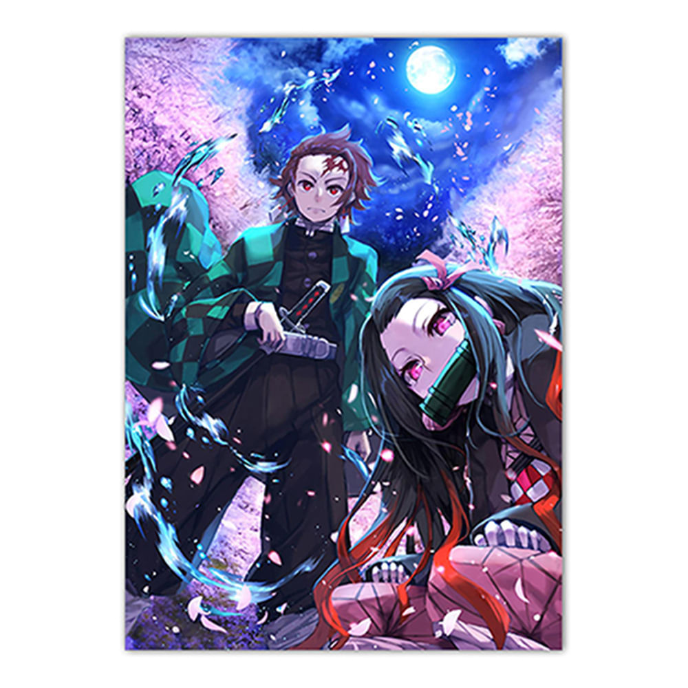 Pôster De Arte De Parede Com Imagem Demon Slayers Anime 30x40cm Papel