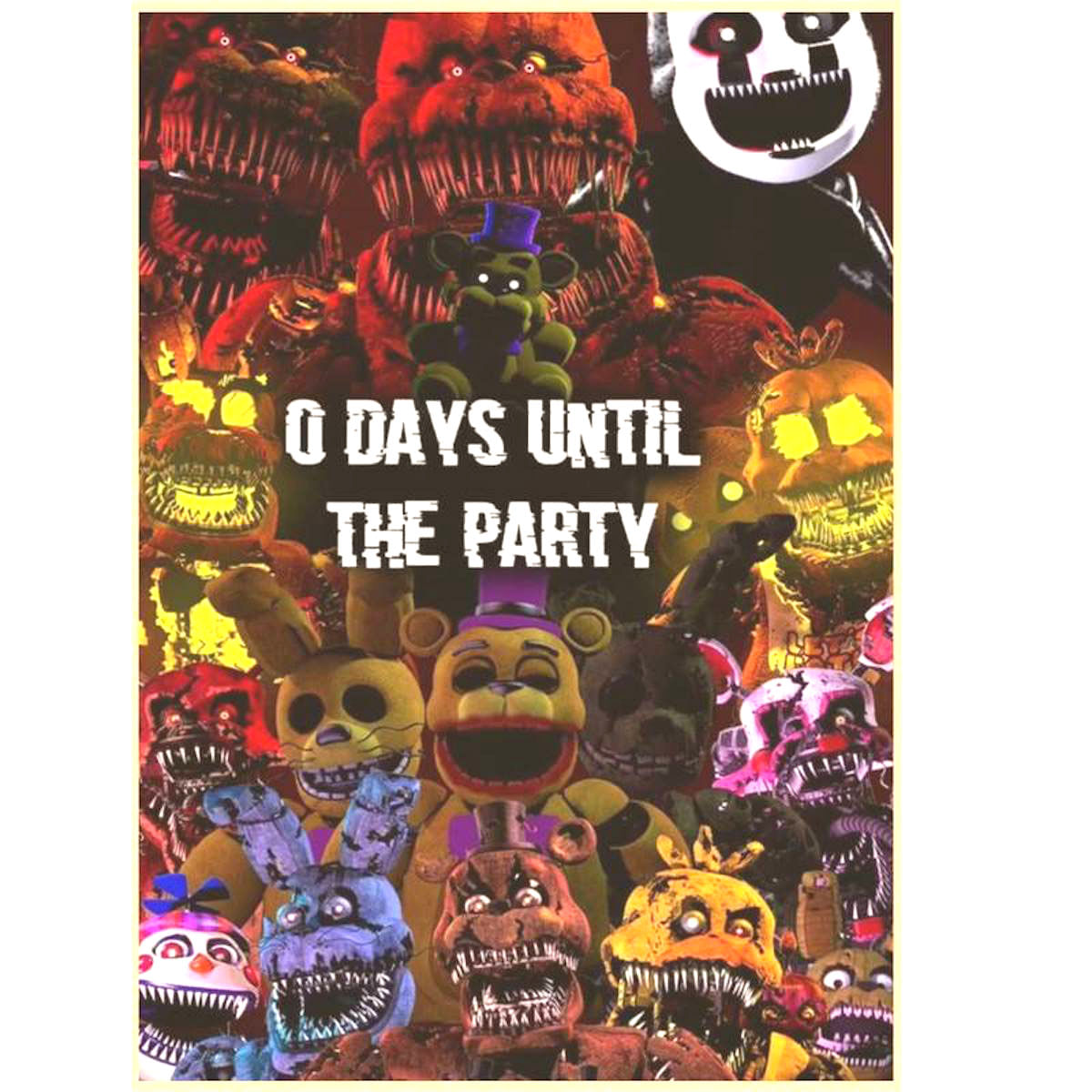 Pôster De Arte De Parede Days Until Party'S Freddys Bears Anime 40x50cm