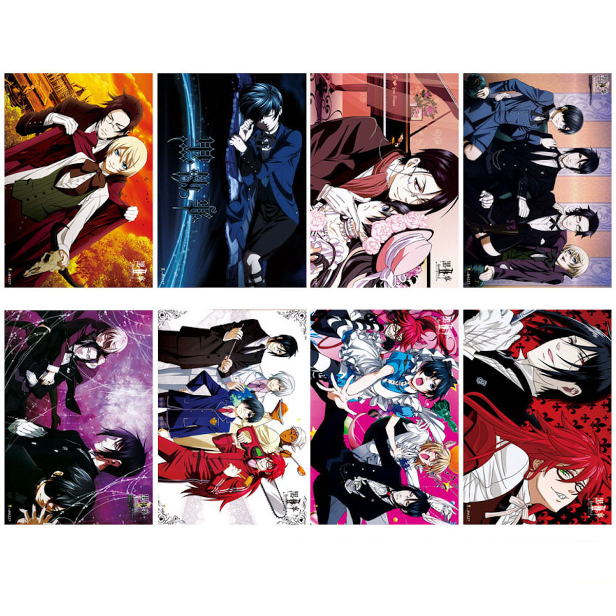 Poster Butlers Anime Art, 8 Unidades/lote, Preto, Papel De 42 X 29 Cm