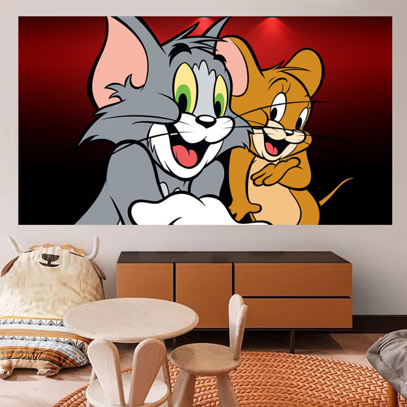 Tapeçaria Para Decoração De Parede Art Tom And Jerry Anime